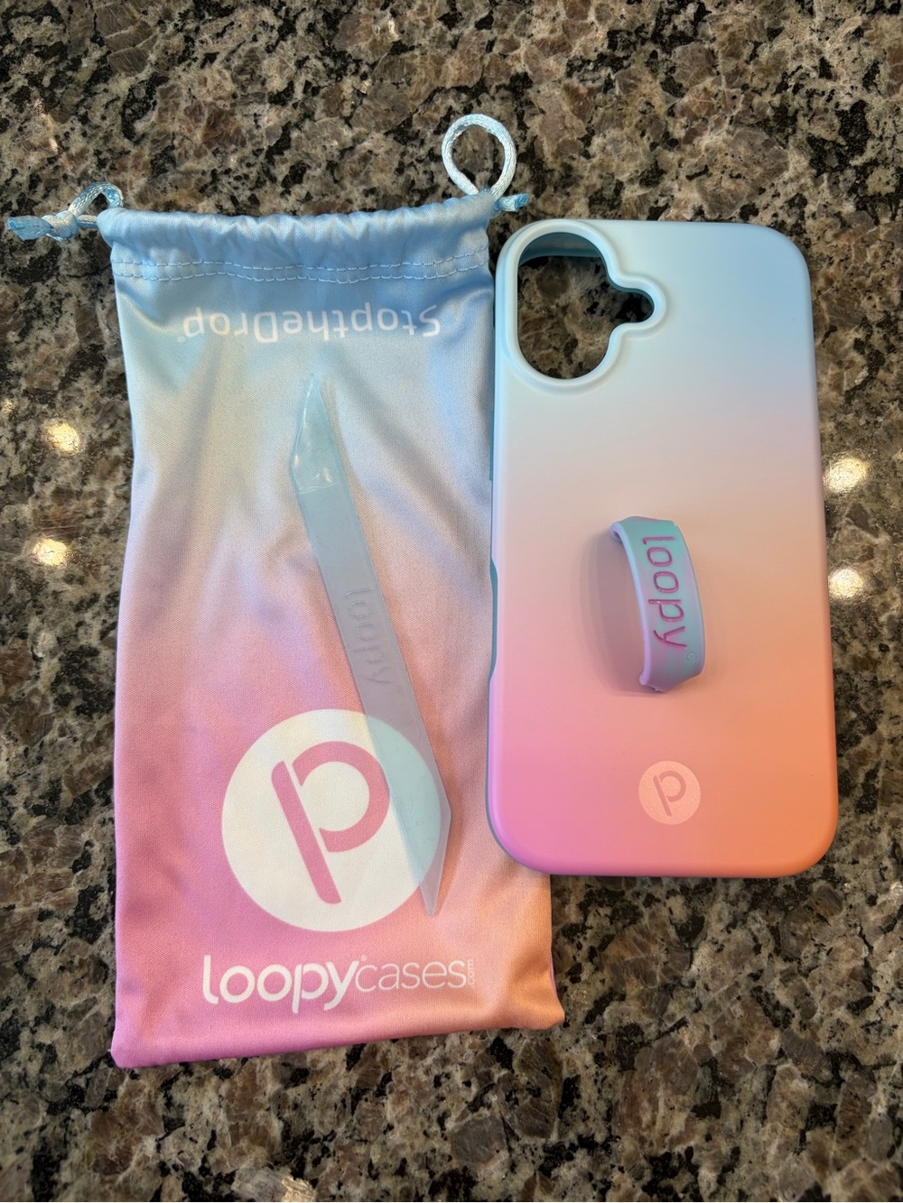 Loopy iPhone 17 Case Daydream Blur Ombre with 2 loops NWOT